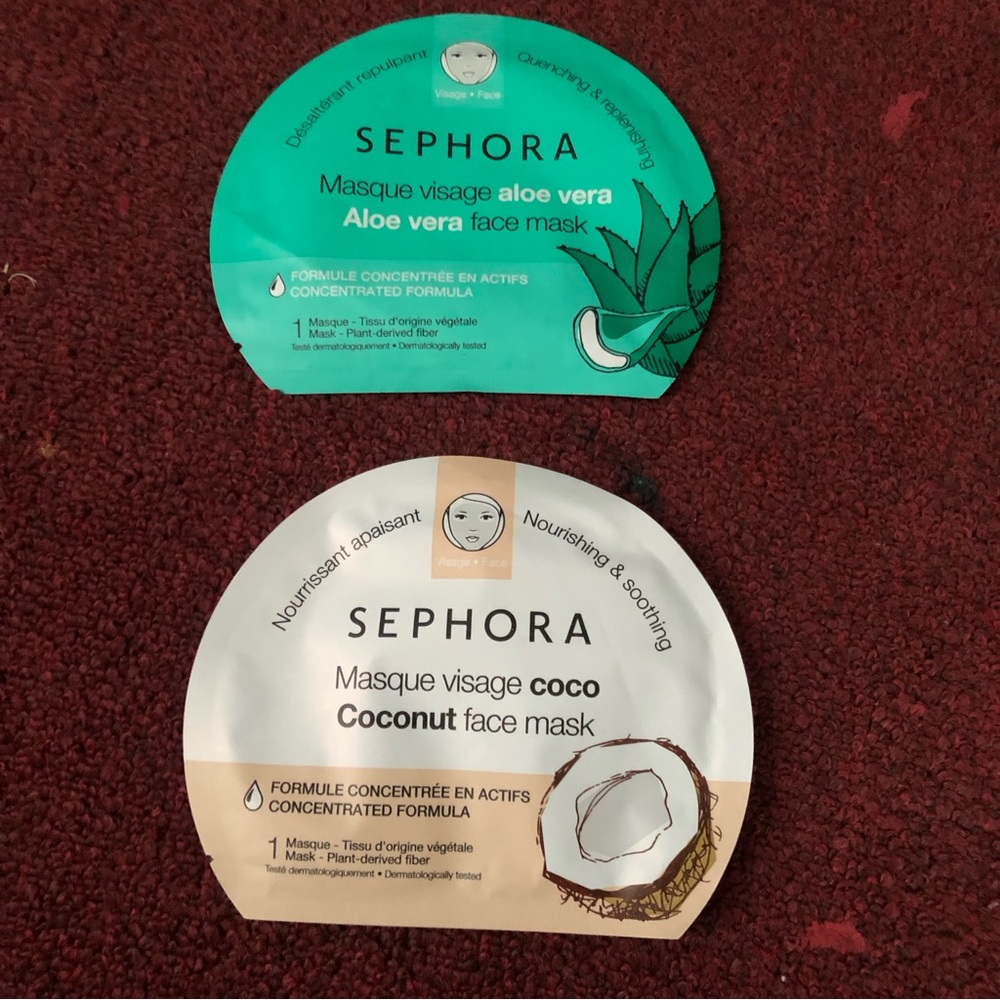 Sephora face masks set of 2 aloe vera and coconut